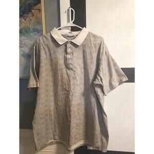 Gently Worn Vintage Izod Club Polo Shirt Men’s Size XL Beige Golf Casual